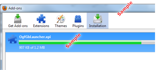 Firefox Add-ons installation progress with One Great Family Genealogy Browser Plugin